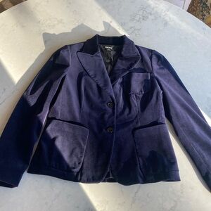 DKNY navy blue velvet blazer, size 12